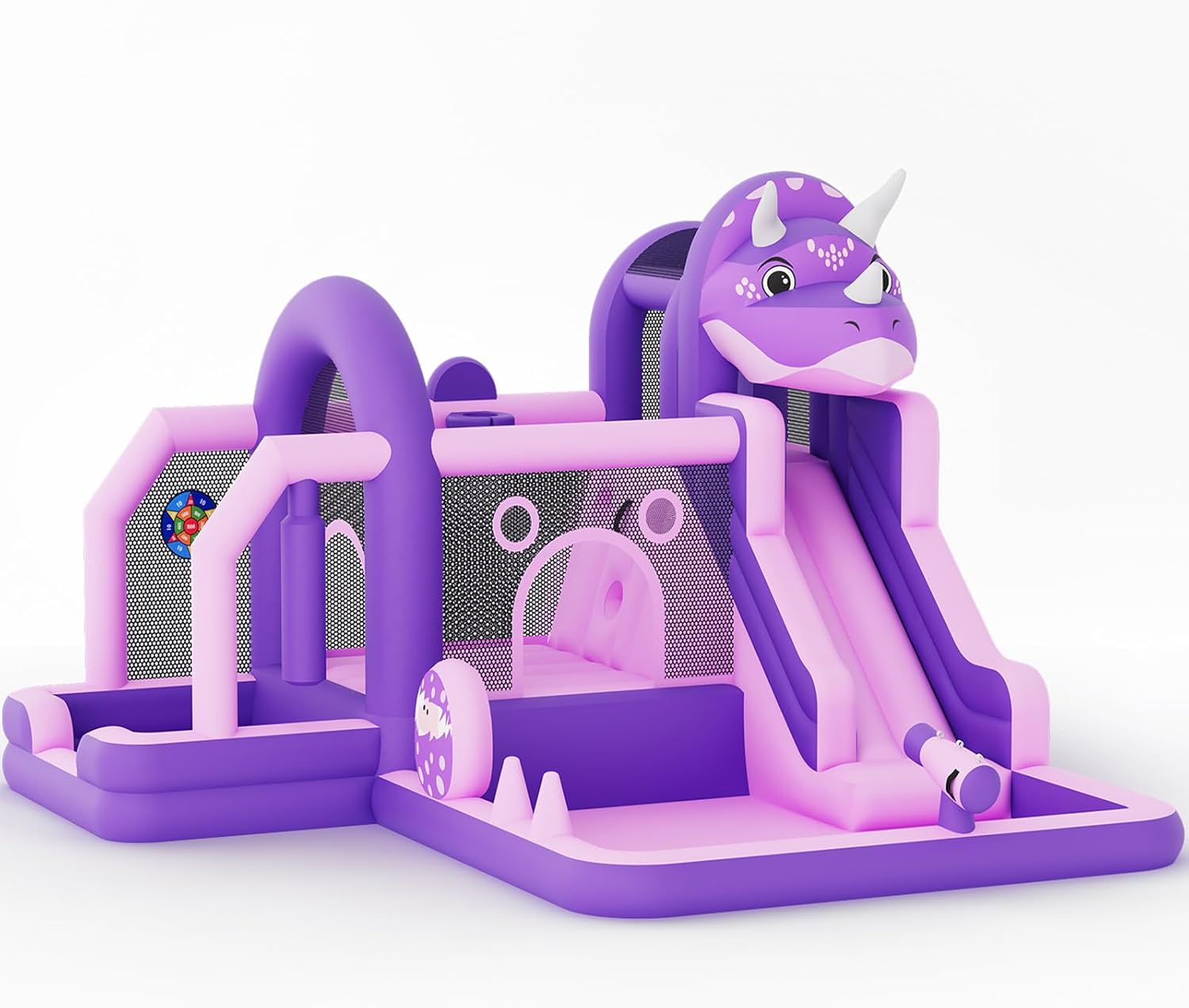 Kids Outdoor Play Area - Inflatable Dinosaur Jumping Castle with Slide