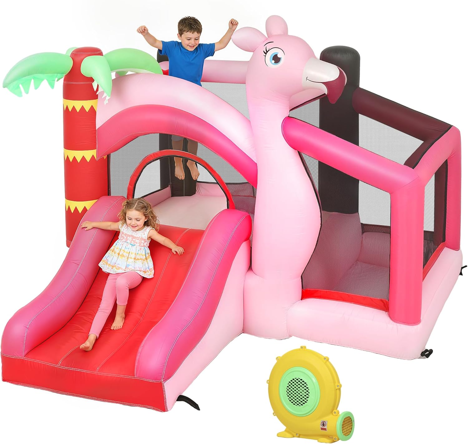 Kids Outdoor Basketball Hoop - 4-in-1 Kids Inflatable Bouncy Castle with