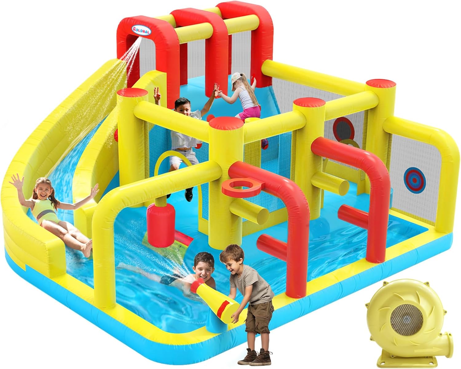 Kids Outdoor Basketball Hoop - Kids Inflatable Water Slide Bounce House