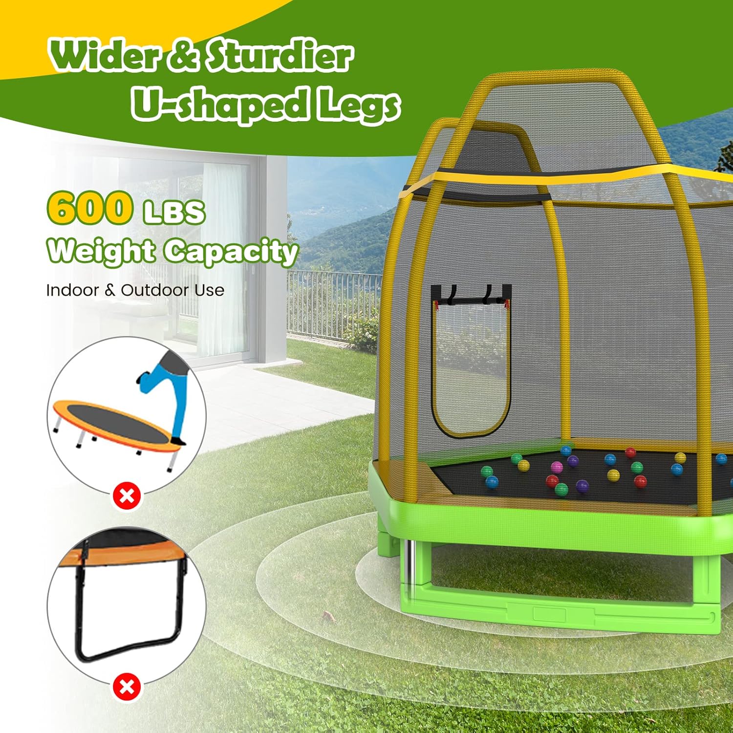 Trampoline for Kids, 7FT Tramp - Kids Outdoor Ladder ulasan dan harga