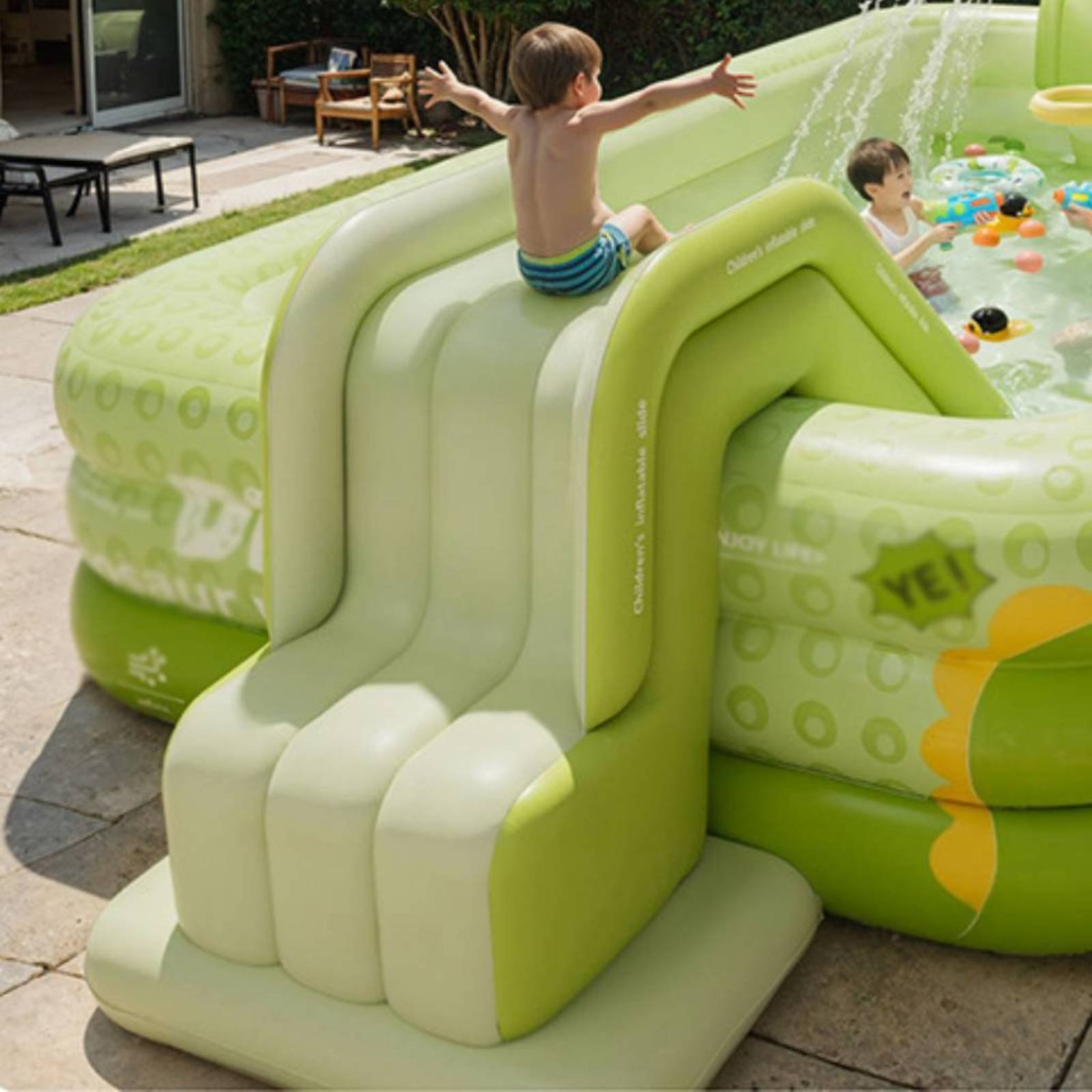 Inflatable Pool Slide Foldable - Kids Outdoor Nature Toys ulasan dan harga
