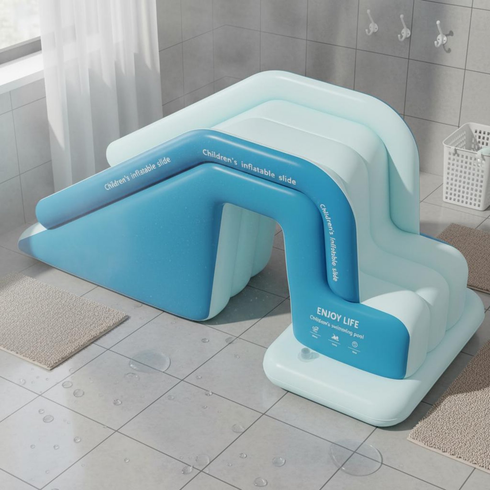 Inflatable Pool Slide Foldable - Kids Outdoor Nature Toys ulasan dan harga