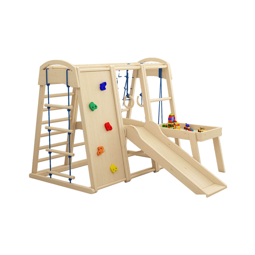 Indoor Outdoor Wooden Children - Kids Outdoor Gym Equipment ulasan dan harga