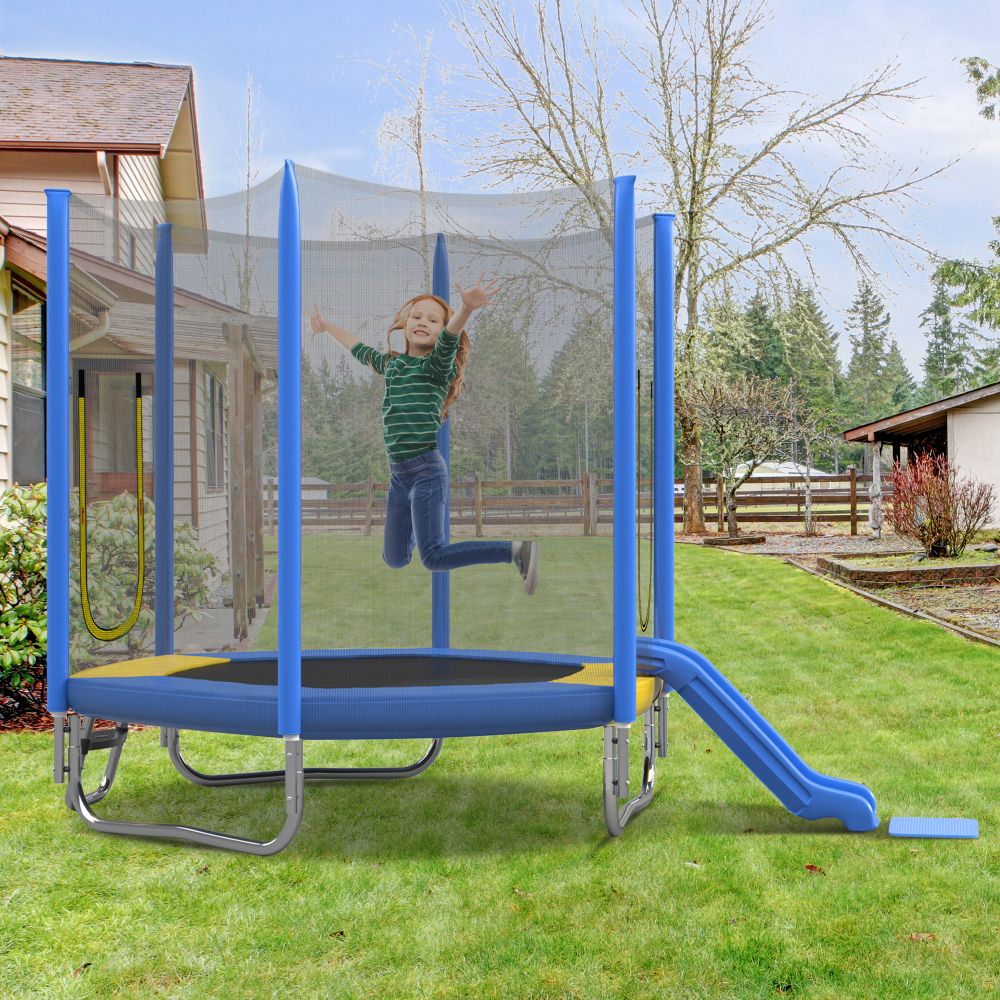 7FT Kids Trampoline with Safet - Kids Outdoor Ladder ulasan dan harga