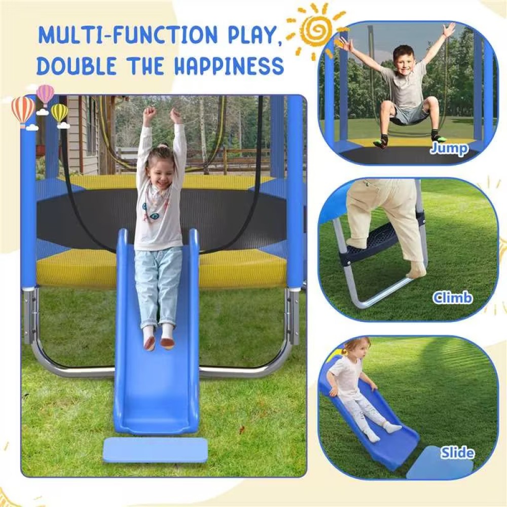 7FT Kids Trampoline with Safet - Kids Outdoor Ladder ulasan dan harga