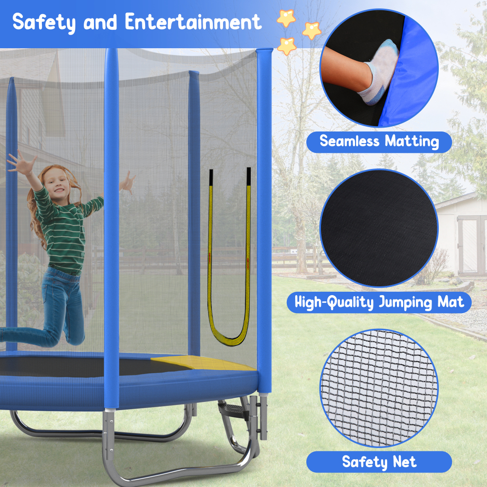 7FT Kids Trampoline with Safet - Kids Outdoor Ladder ulasan dan harga