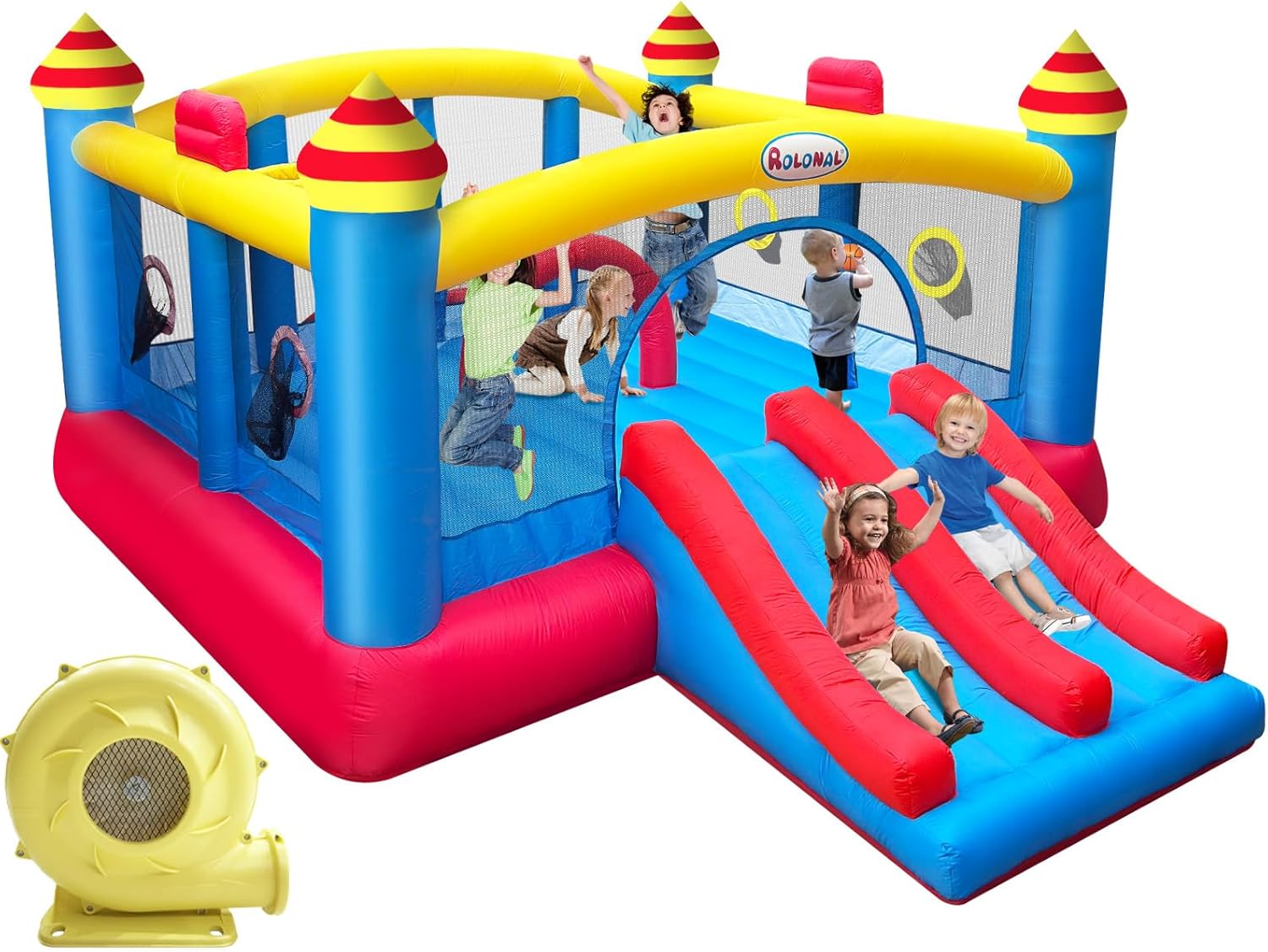 18.7x13 Ft Inflatable Bouncy C - Kids Outdoor Basketball Hoop ulasan dan harga