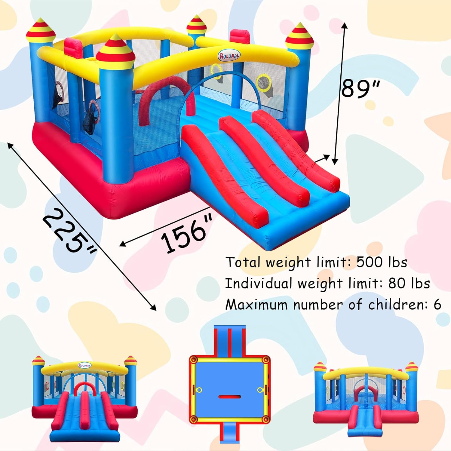 18.7x13 Ft Inflatable Bouncy C - Kids Outdoor Basketball Hoop ulasan dan harga