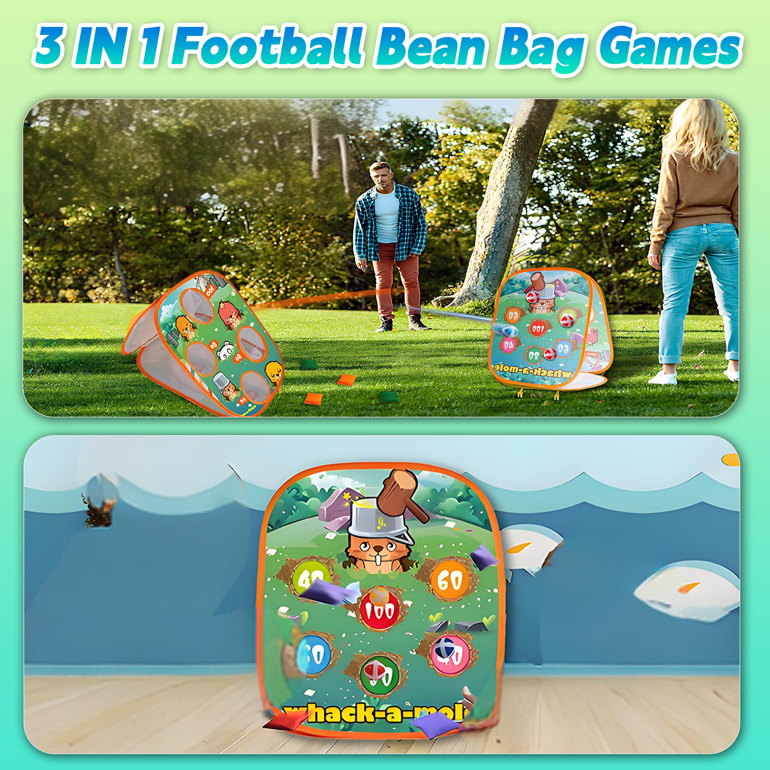 3 in 1 Squirrel Bean Bag Toss  - Kids Outdoor Bean Bag ulasan dan harga