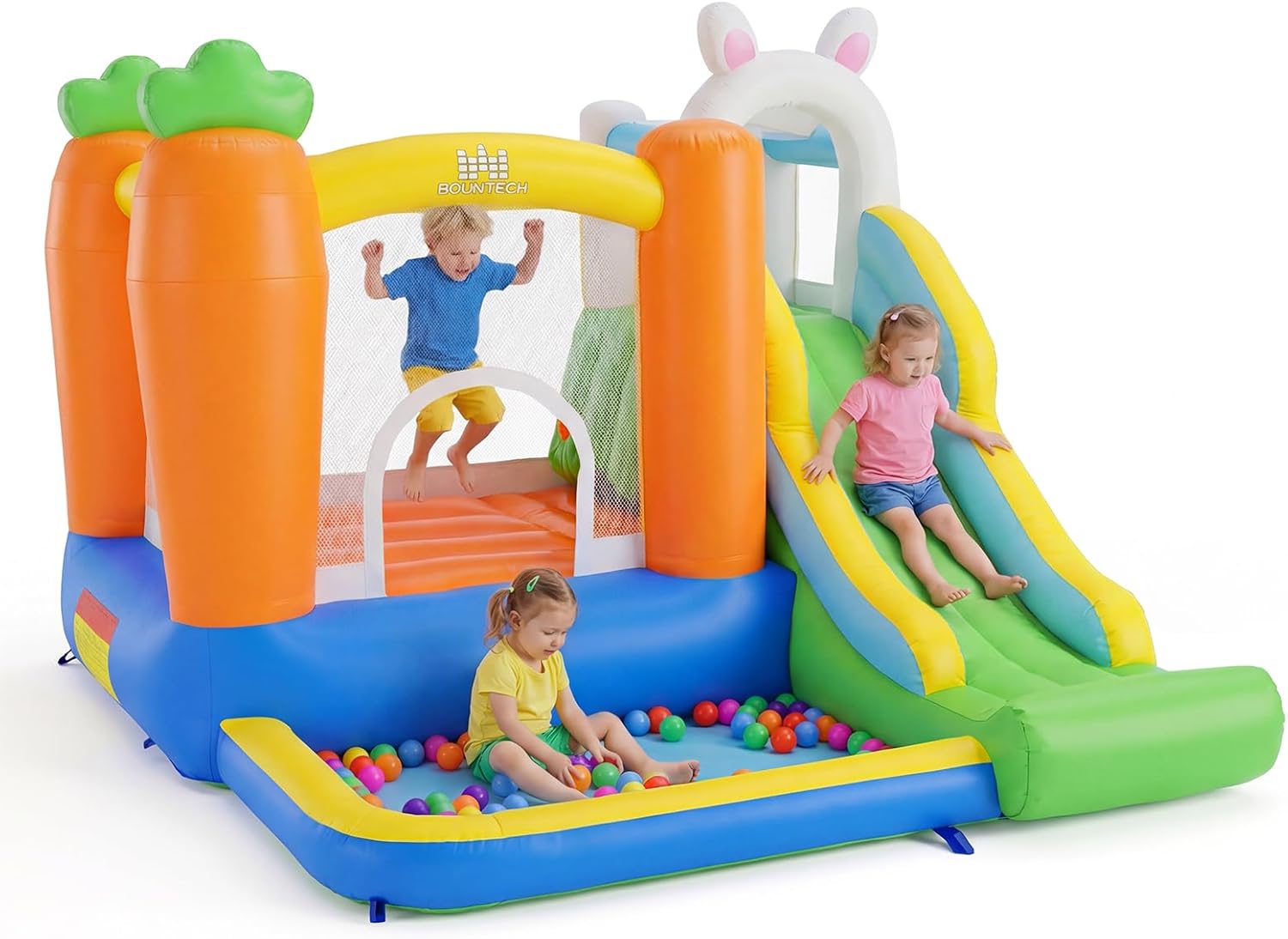 Inflatable Bounce House with B - Kids Outdoor Basketball Hoop ulasan dan harga