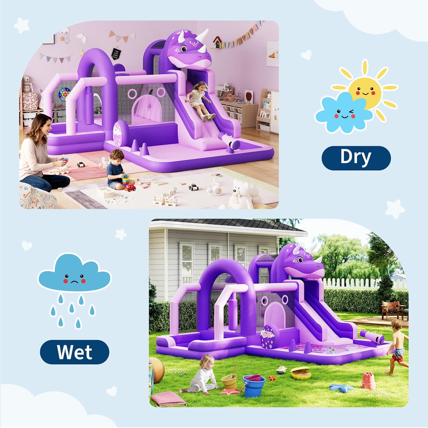 Inflatable Dinosaur Jumping Ca - Kids Outdoor Play Area ulasan dan harga
