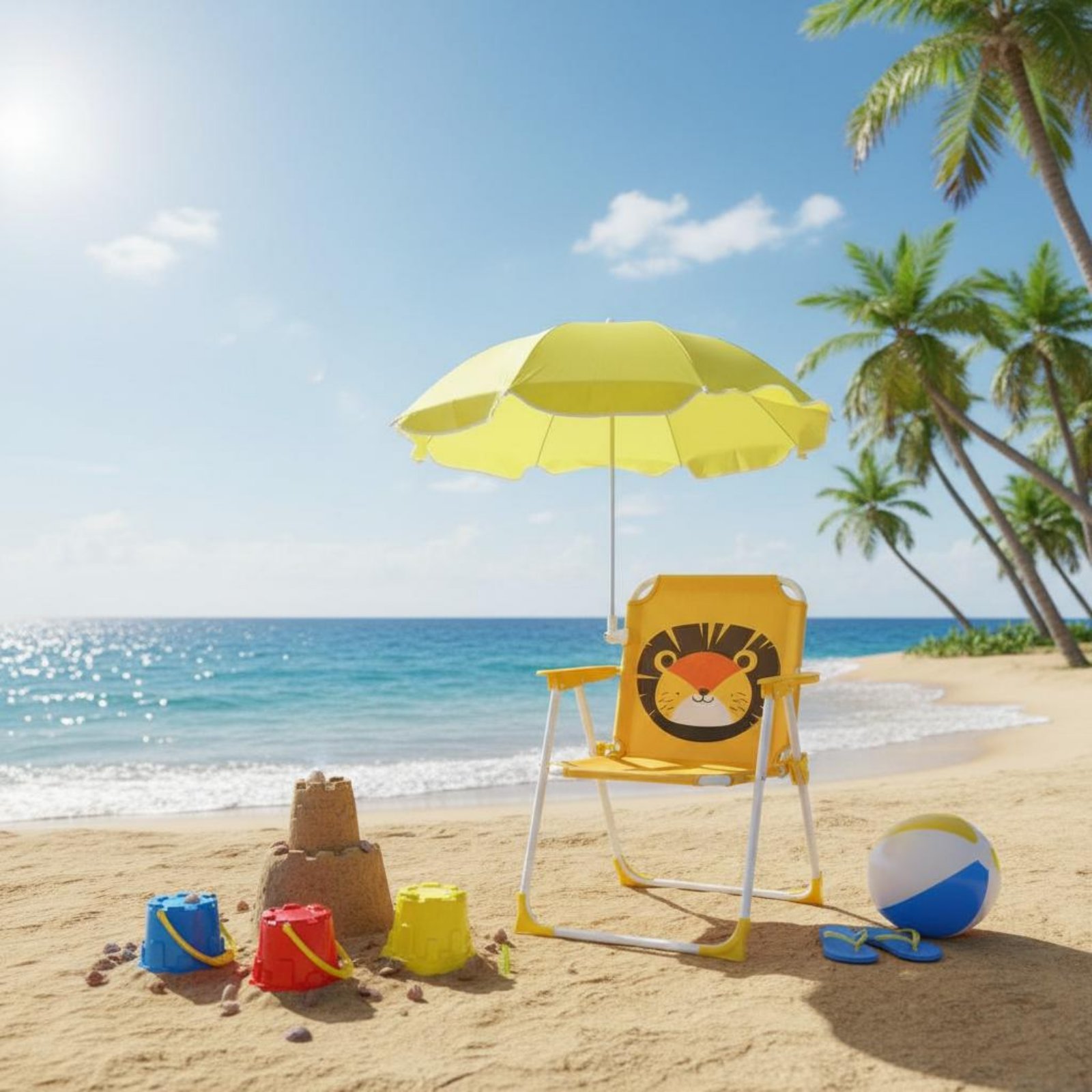 Children's Portable Chair with - Kids Outdoor Lounge Chair With Umbrella ulasan dan harga