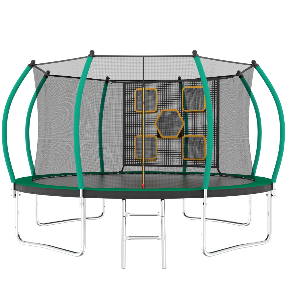 14FT Trampoline with Enclosure - Kids Outdoor Ladder ulasan dan harga