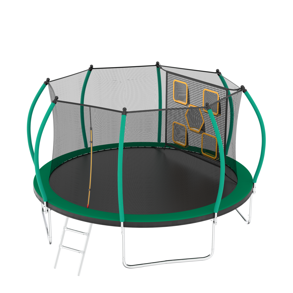 14FT Trampoline with Enclosure - Kids Outdoor Ladder ulasan dan harga