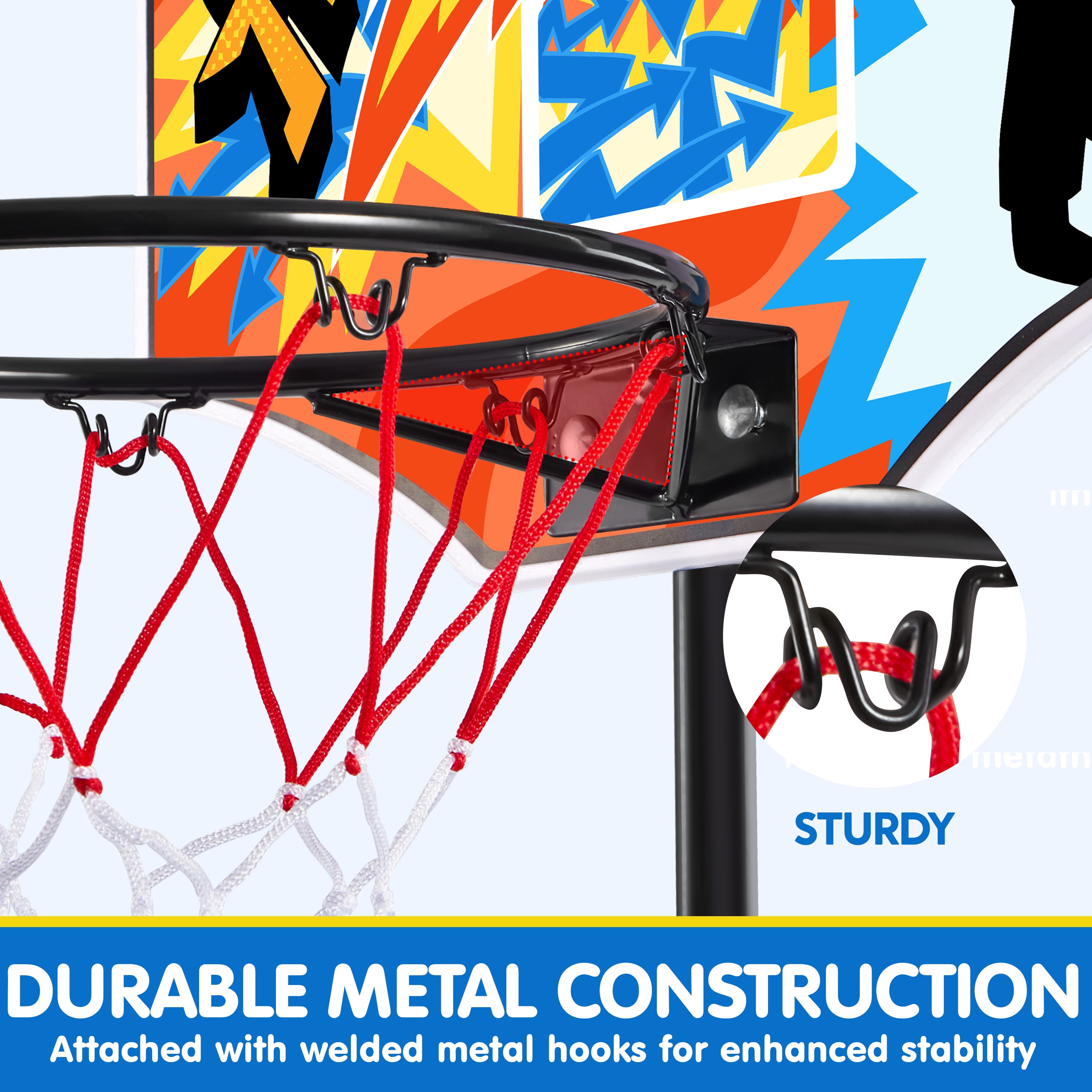 JOYFY 2.8-6.2 ft Adjustable Ki - Kids Outdoor Basketball Hoop ulasan dan harga