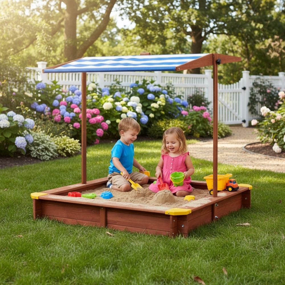 Wooden Kids Picnic Table, Sand - Kids Outdoor Water Table ulasan dan harga