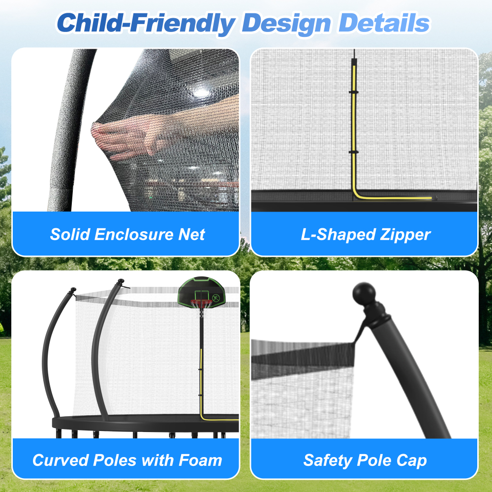 12FT Trampoline with Basketbal - Kids Outdoor Ladder ulasan dan harga