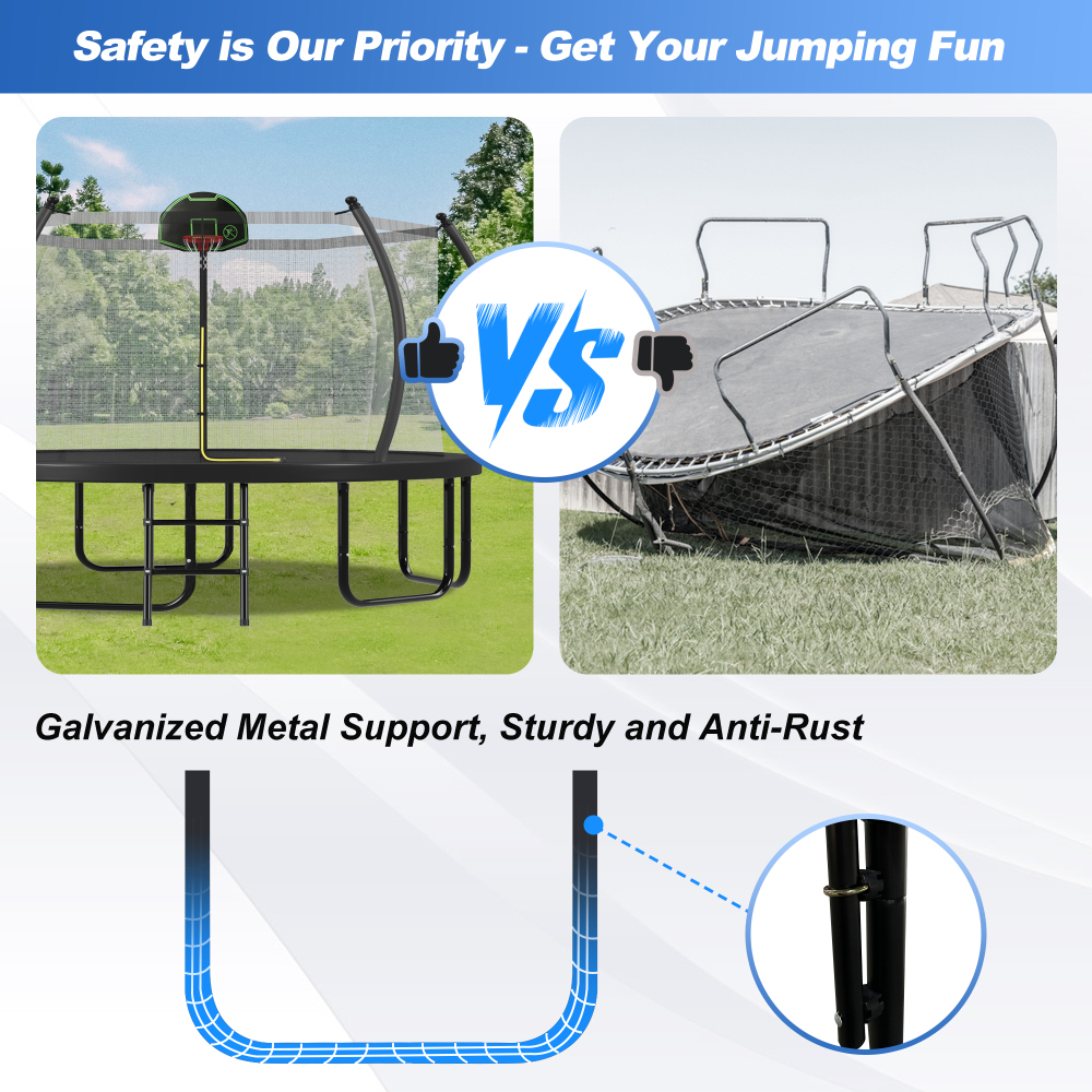12FT Trampoline with Basketbal - Kids Outdoor Ladder ulasan dan harga