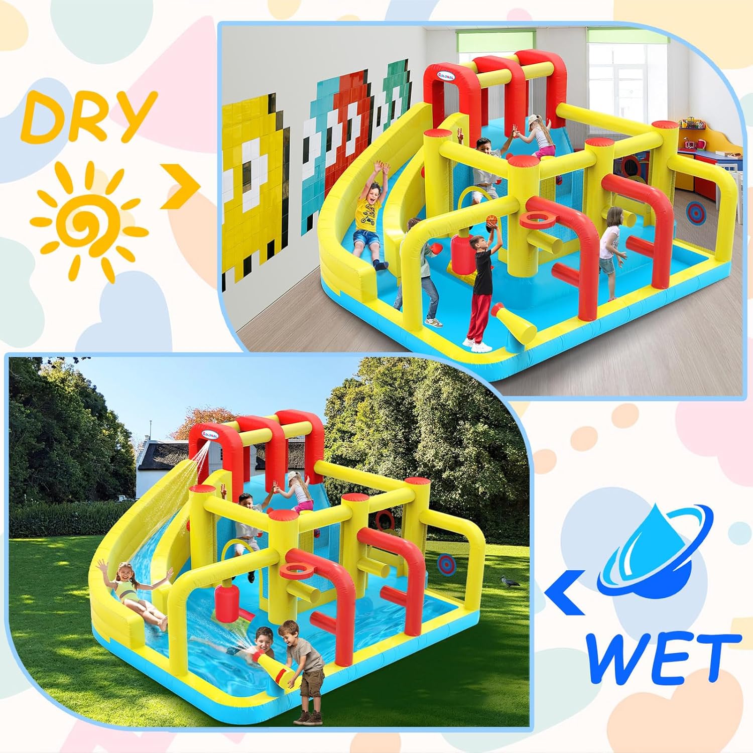 Kids Inflatable Water Slide Bo - Kids Outdoor Basketball Hoop ulasan dan harga