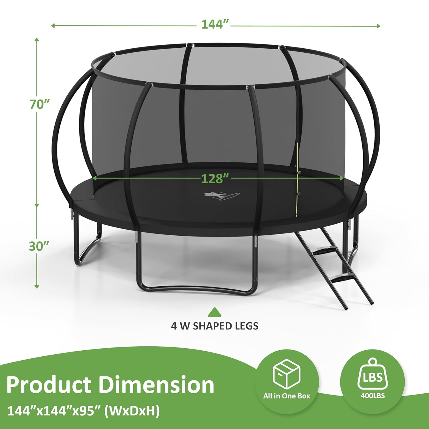 10FT Outdoor Trampoline with N - Kids Outdoor Ladder ulasan dan harga