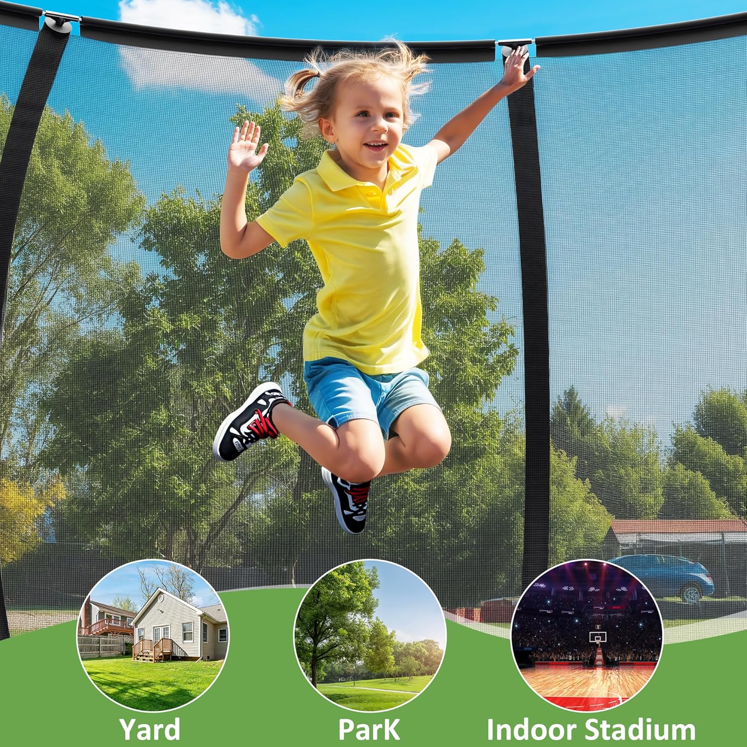 10FT Outdoor Trampoline with N - Kids Outdoor Ladder ulasan dan harga