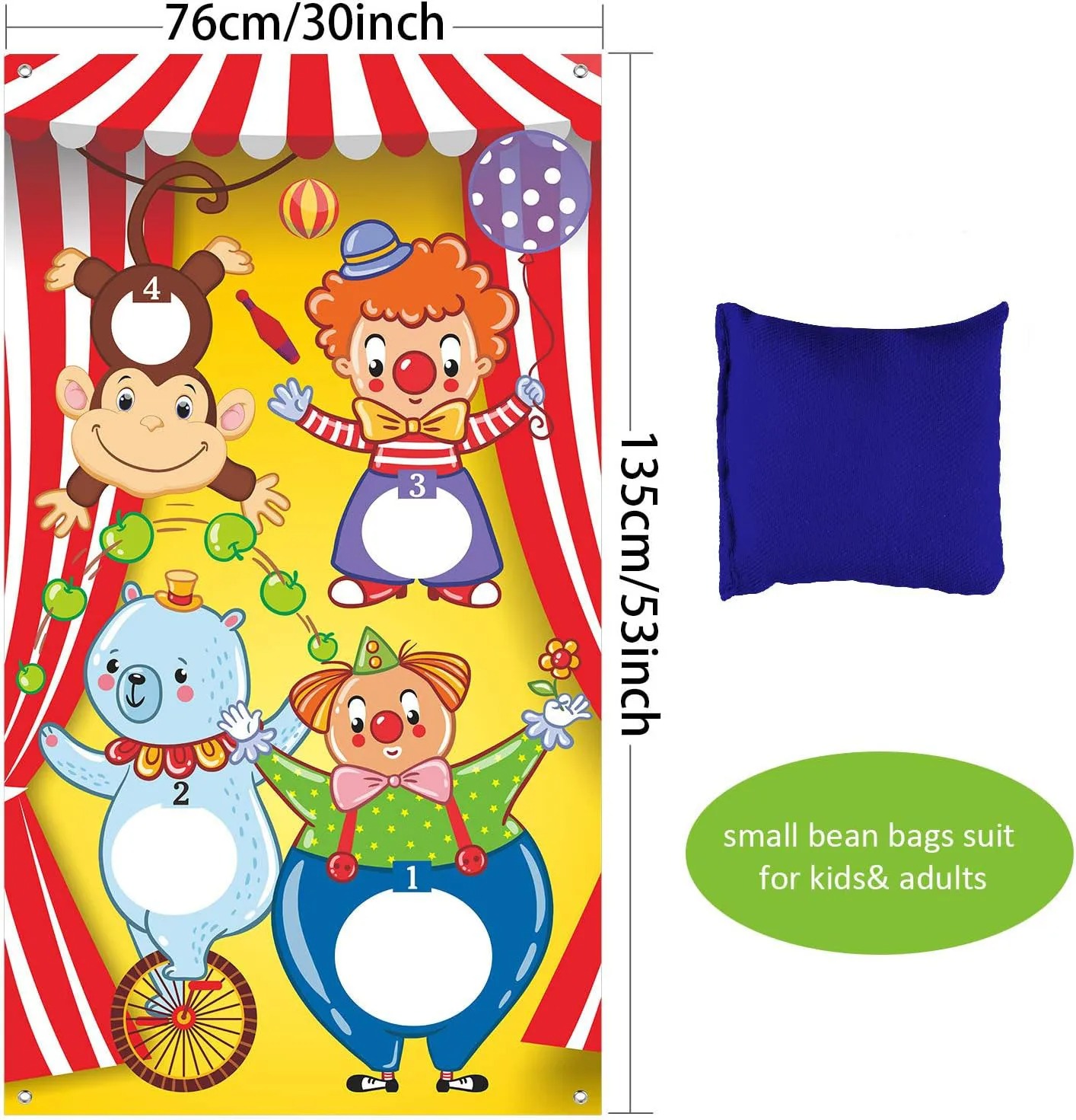 Circus Clown Monkey Bear Bean  - Kids Outdoor Bean Bag ulasan dan harga