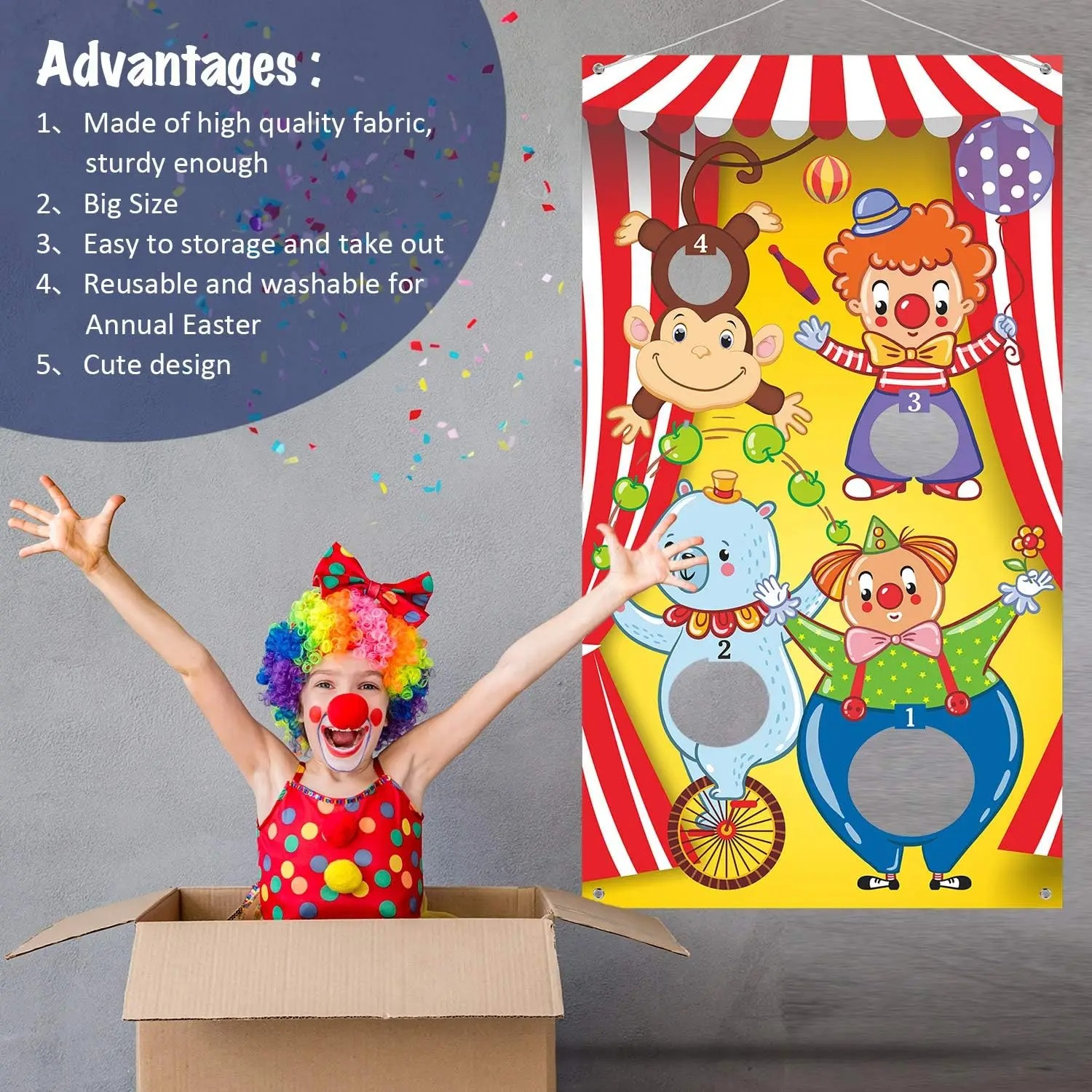 Circus Clown Monkey Bear Bean  - Kids Outdoor Bean Bag ulasan dan harga