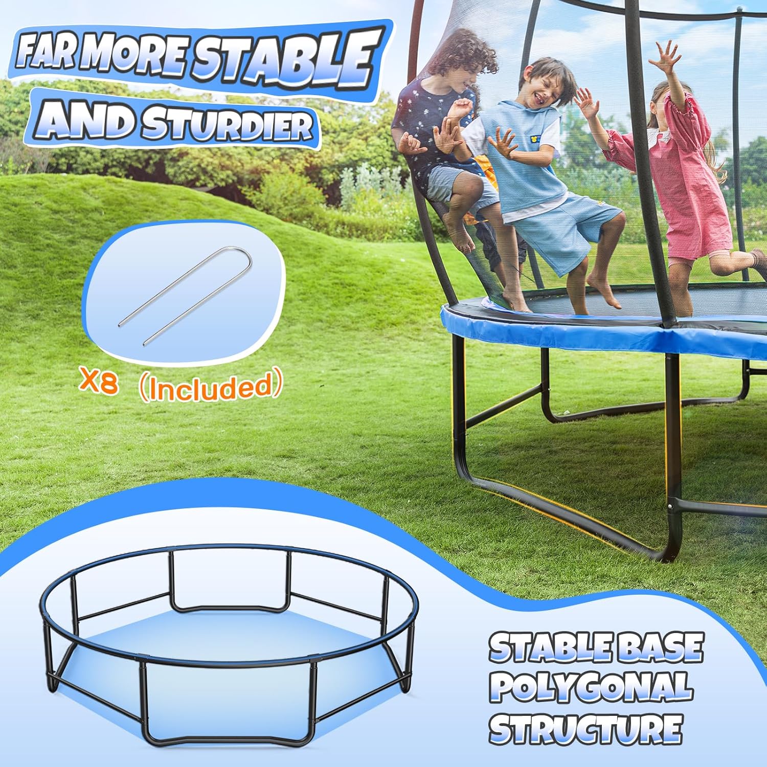 14FT Blue Recreational Trampol - Kids Outdoor Ladder ulasan dan harga