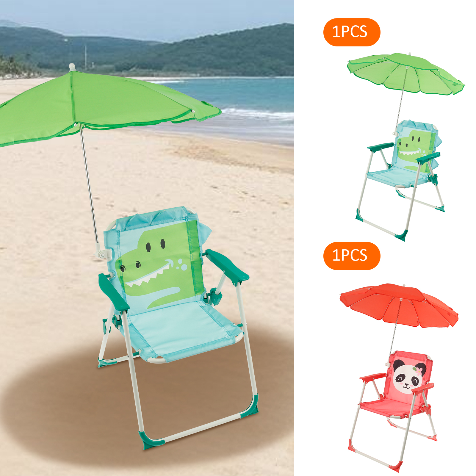 Kids Folding Beach Chair With  - Kids Outdoor Lounge Chair With Umbrella ulasan dan harga
