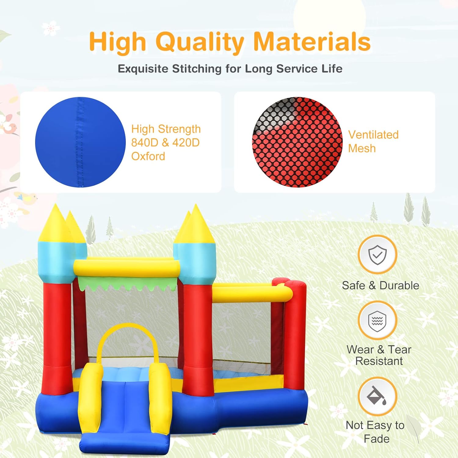 Inflatable Bounce Castle for K - Kids Outdoor Basketball Hoop ulasan dan harga