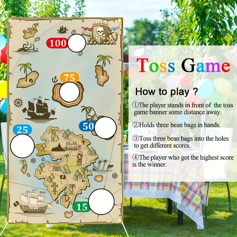 Pirate Treasure Map Toss Game  - Kids Outdoor Bean Bag ulasan dan harga