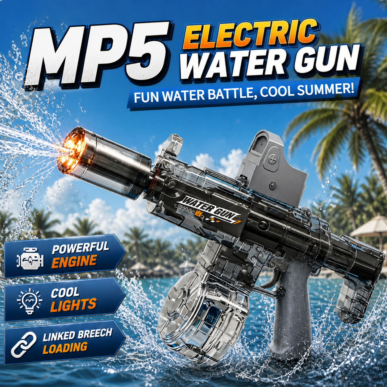 Electric Water Gun Simulation  - Kids Outdoor Yard Games ulasan dan harga